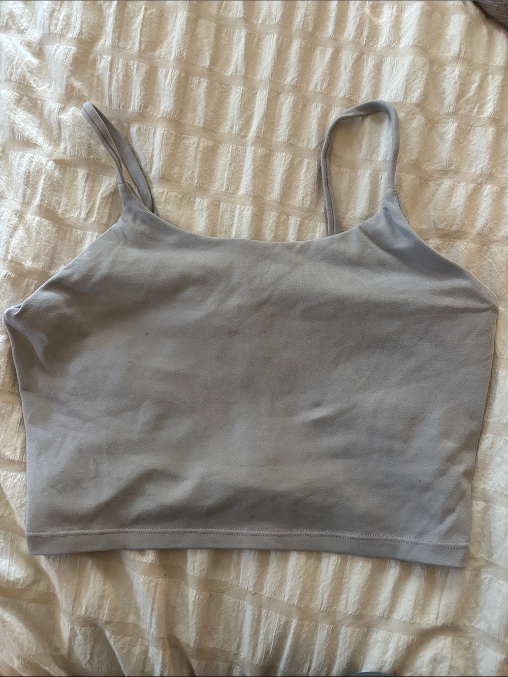 Women’s Gray Cropped Tank Top with Thin Straps